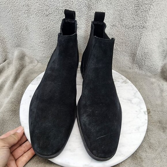  Shoes Mens Size 9 Black Leather Chelsea Ankle Boots *GUC* main image 5